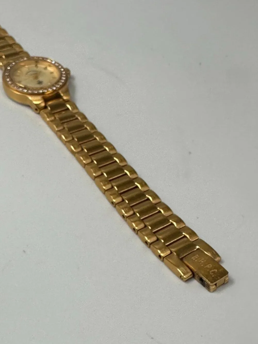 Beverly Hills Polo Club Watch Women 23K Gold Plated Crystal Bezel New Battery